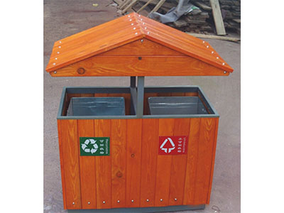 钢木垃圾箱-030